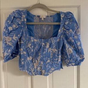 Wayf Blue Floral Women's Top